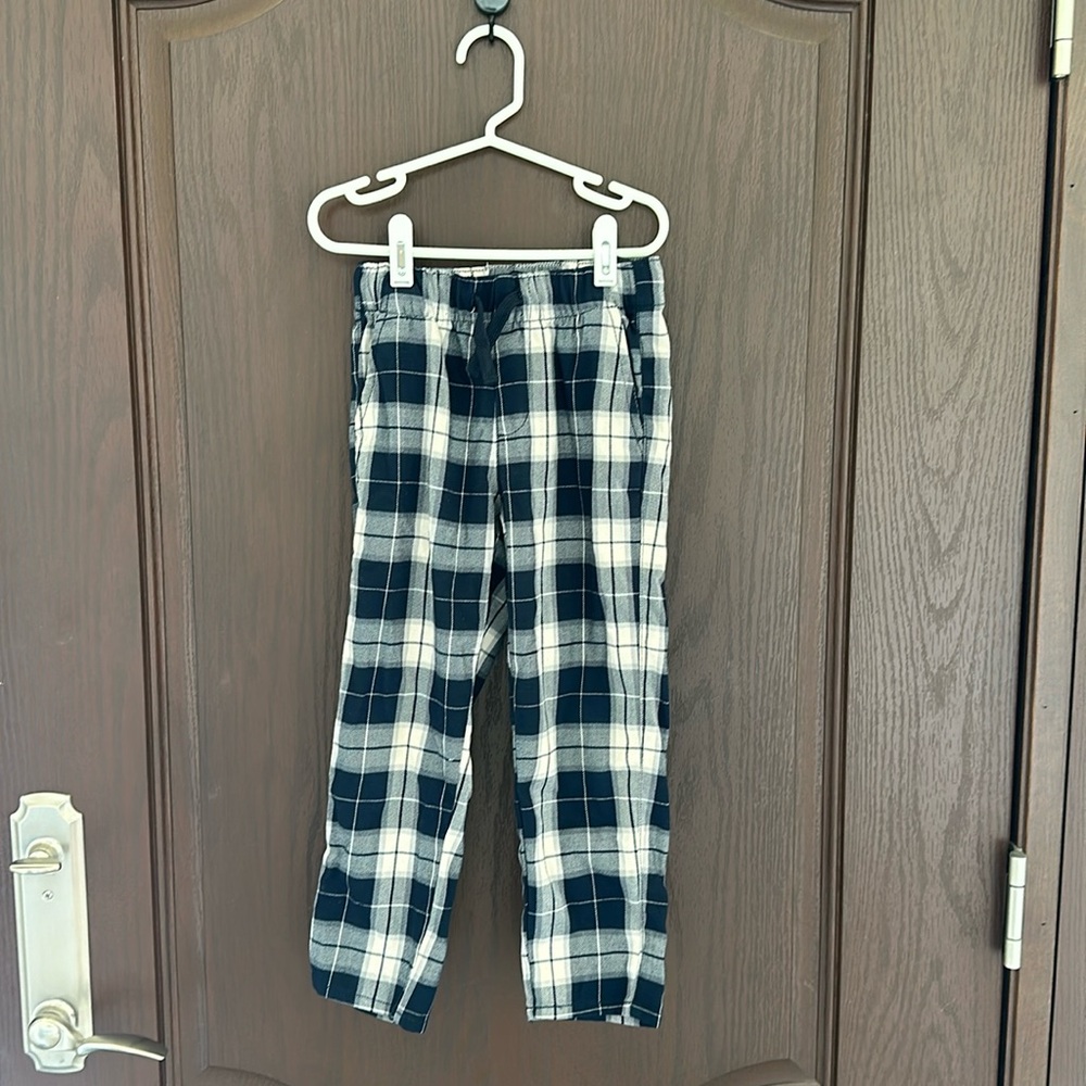 3/$15 H&M Plaid Pull-On Pants Size 5T Blue Gray Checkered Casual Kids Pants